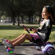 VEVOR Fixation de siège pour hoverboard, pour hoverboards de 6,5", 8", 8,5", 10", avec lumières LED, contrôle des poignées, longueur de cadre réglable et capacité de charge de 220 lb, accessoire de kart Hover Board, pour enfants et adultes