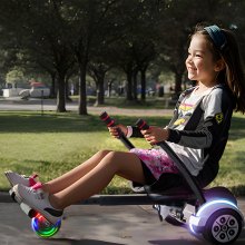 VEVOR Hoverboard Seat Attachment,for 16.5cm20.3cm21.6cm25.4cmHoverboards,with LED Lights,Grips Control,Adjustable Frame Length and 99.8 kg Load Capacity,Hover Board Go Karts Accessory, for Kids Adults