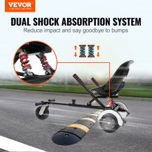 VEVOR Hoverboard Seat Attachment, for 6.5" 8" 8.5" 10" Hoverboards, Dual Shock Absorption System, Grips Control, Adjustable Length 270 LBS load Capacity, Hover Board Buggy Attachment, for Kids Adults