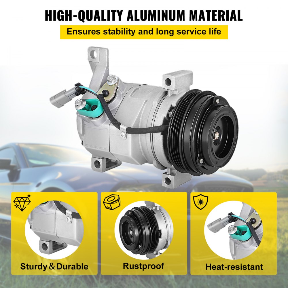 Compresor de aire acondicionado VEVOR 78363, compresor de aire acondicionado delantero para Cadillac, Chevy, GMC Hummer (2000-2014, 4.8L, 5.3L, 5.7L, 6.0L, 6.2L, 8.1L) (para Chevy (2000-2014))
