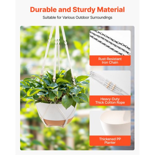 VEVOR 10 Inch Hanging Planter - 2 pieces, 15.75 in