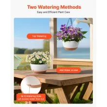 Hanging Planters 10 Inch Self-Watering Flower Pot 2 Pack Indoor & Outdoor