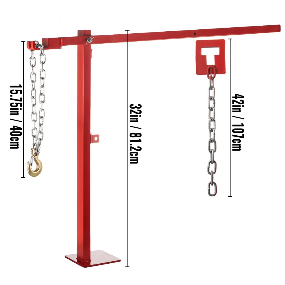 VEVOR T Post Chain Set, 15 3/4" Chain Remover Puller, T Chain Set Post Puller with 42" Long Chain Set and Choker and T-post chain, T Stake Puller for Round Fence Post, Sign Posts & Tree Stump