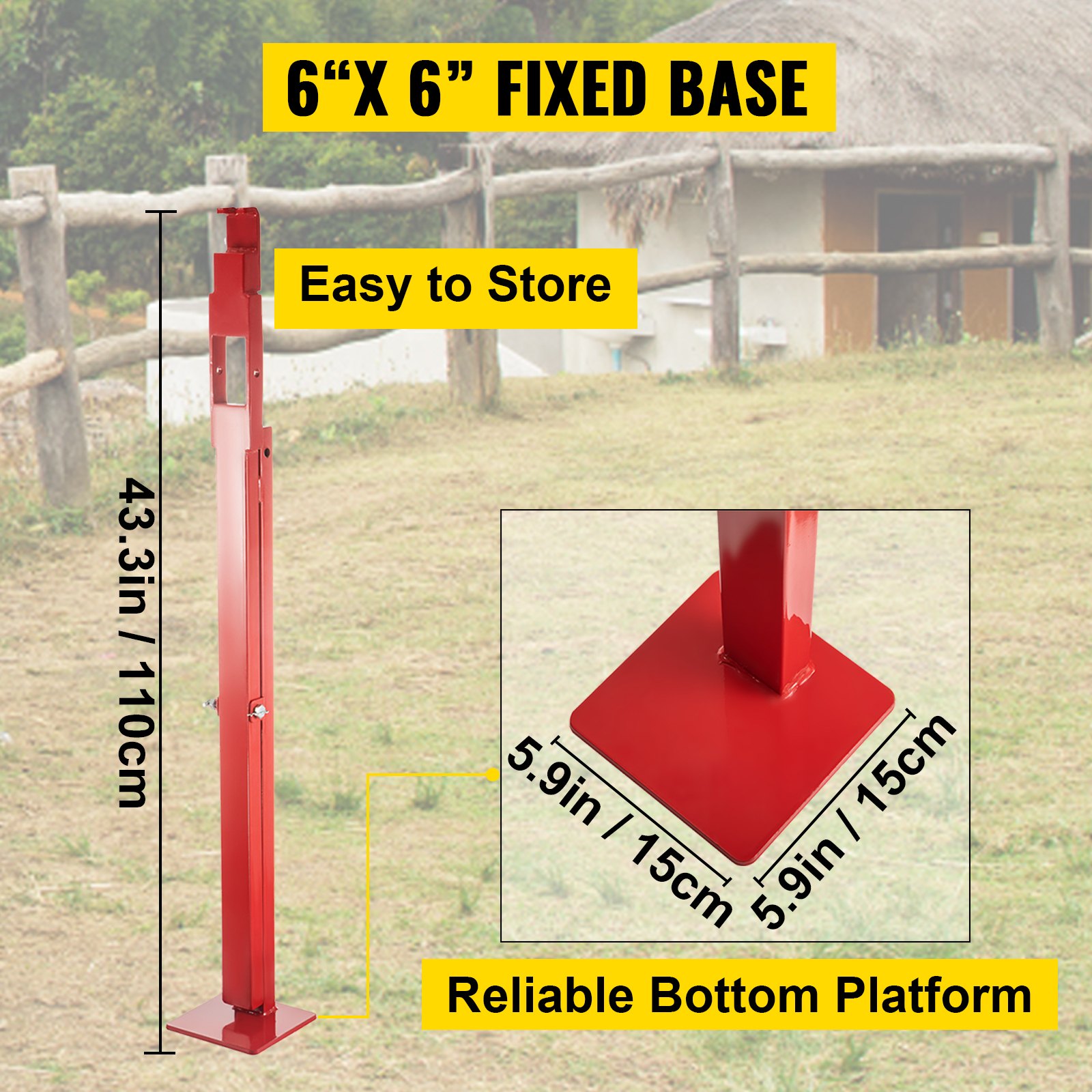 VEVOR T Post Chain Set, 15 3/4" Chain Remover Puller, T Chain Set Post Puller with 42" Long Chain Set and Choker and T-post chain, T Stake Puller for Round Fence Post, Sign Posts & Tree Stump