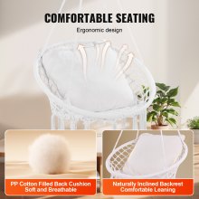 Silla colgante tipo hamaca VEVOR de macramé con cojín para interior y exterior