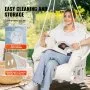 VEVOR Hammock Swinging Chair Macramé Hanging Chair with Cushion Indoor & Outdoor
