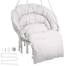 VEVOR Hamac Chaise pivotante Chaise suspendue en macramé avec coussin Intérieur et extérieur