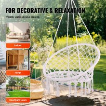 VEVOR Hammock Hanging Swinging Chair Macramé Hanging Chair for Indoor & Outdoor