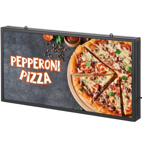 VEVOR Programmable LED Sign, P5 Full Color LED Scrolling Panel, DIY Custom Text Animation Pattern Display Board, WIFI USB Control Message Shop Sign for Store Business Party Bar Advertising 27"x14"