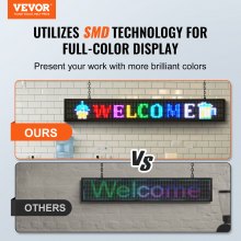 VEVOR 131x19cm programozható LED-táblás görgető kijelzőtábla P10 Full Color