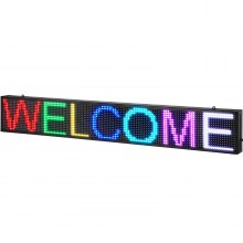 VEVOR Programmable LED Sign, P10 Full Color LED Scrolling Panel, DIY Custom Text Animation Pattern Display Board, WIFI USB Control Message Shop Sign for Store Business Party Bar Advertising 131x19cm