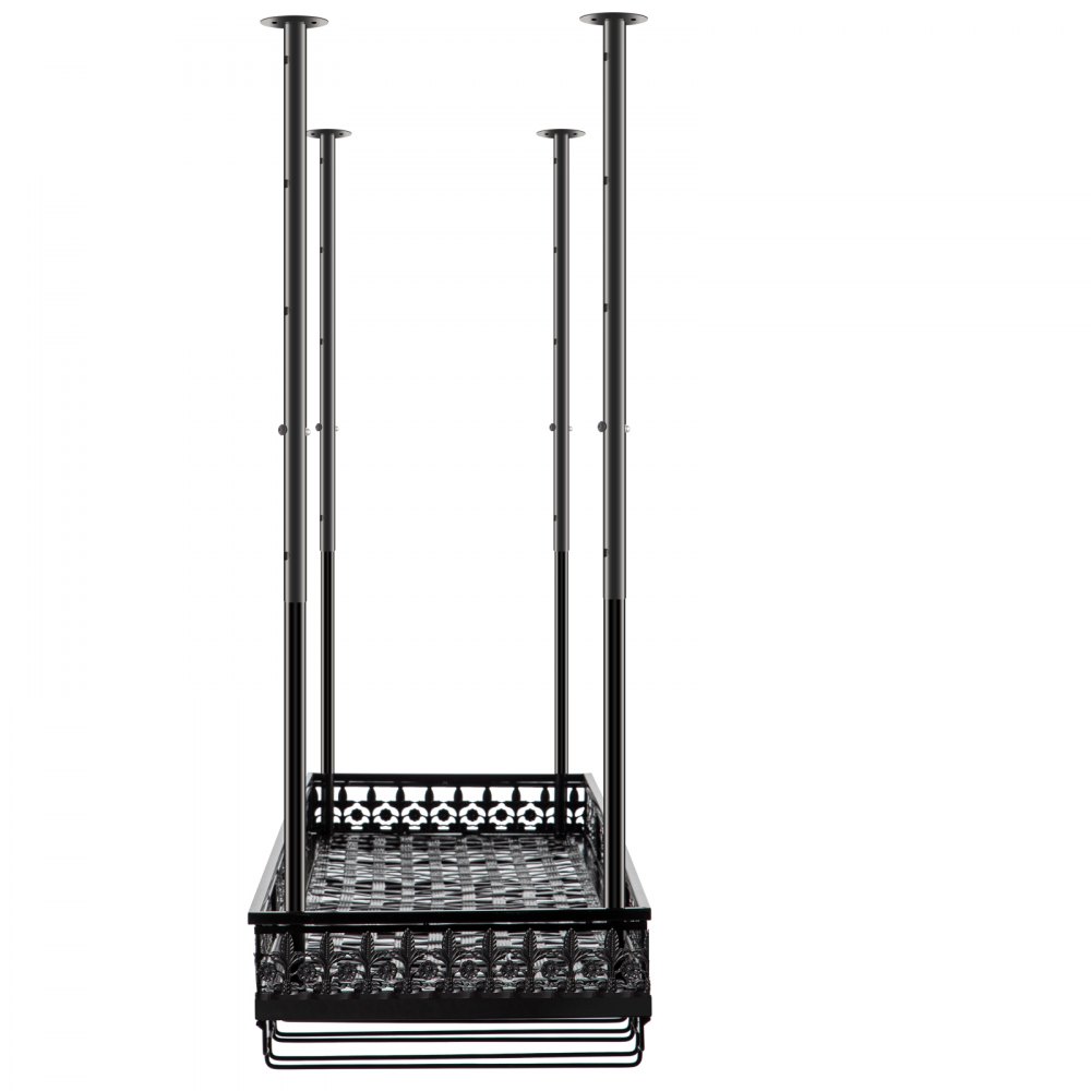 VEVOR Ceiling-Mounted Bar Wine Rack Wine Glass Hanging Rack 46.9x13in Black