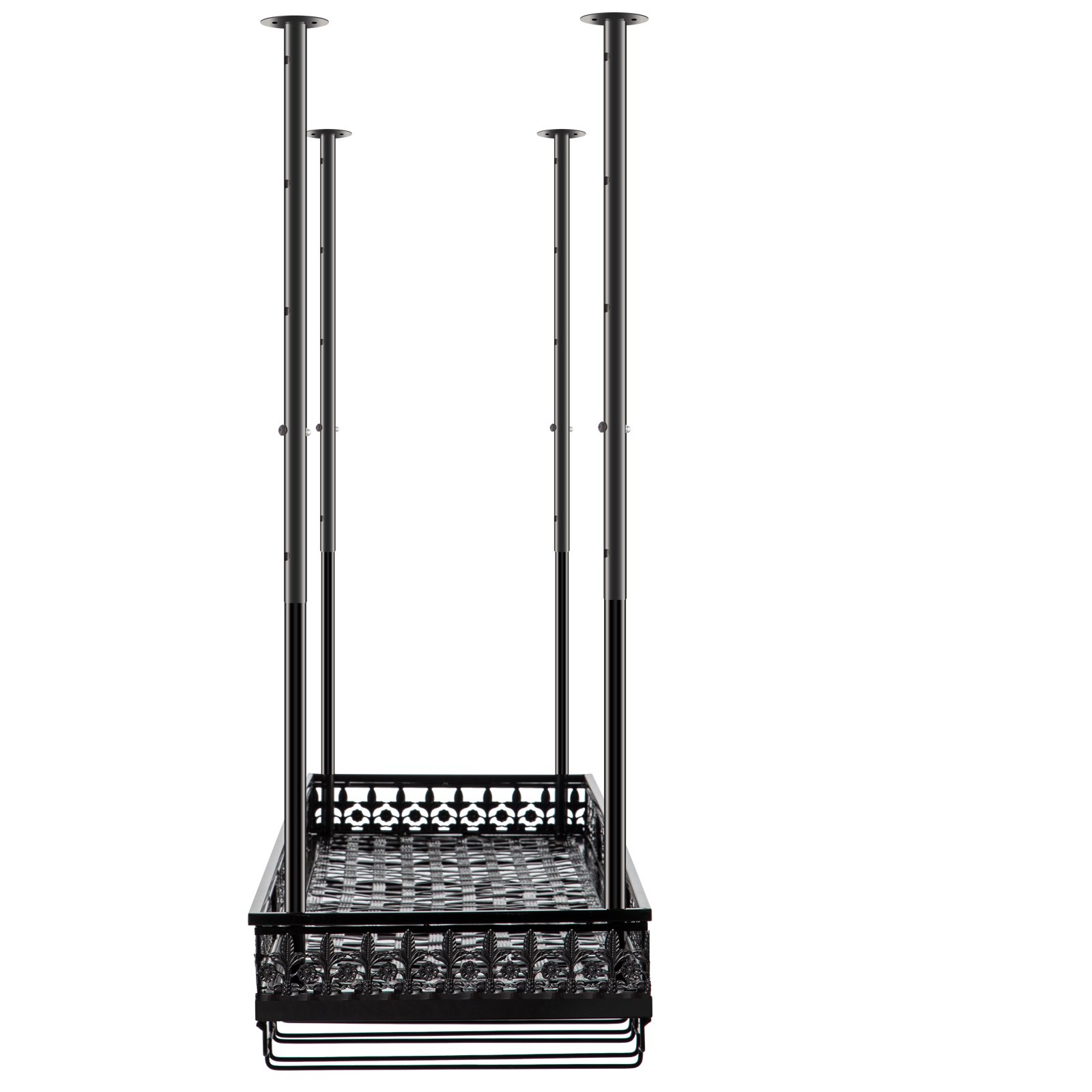 VEVOR Ceiling-Mounted Bar Wine Rack Wine Glass Hanging Rack 46.9x13in Black