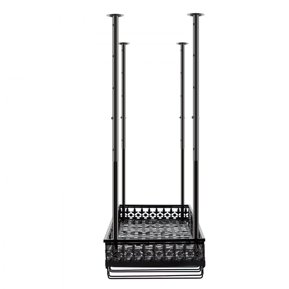 VEVOR Ceiling-Mounted Bar Wine Rack Wine Glass Hanging Rack 35.8x13in Black