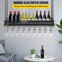 VEVOR Ceiling-Mounted Bar Wine Rack Wine Glass Hanging Rack 35.8x13in Black