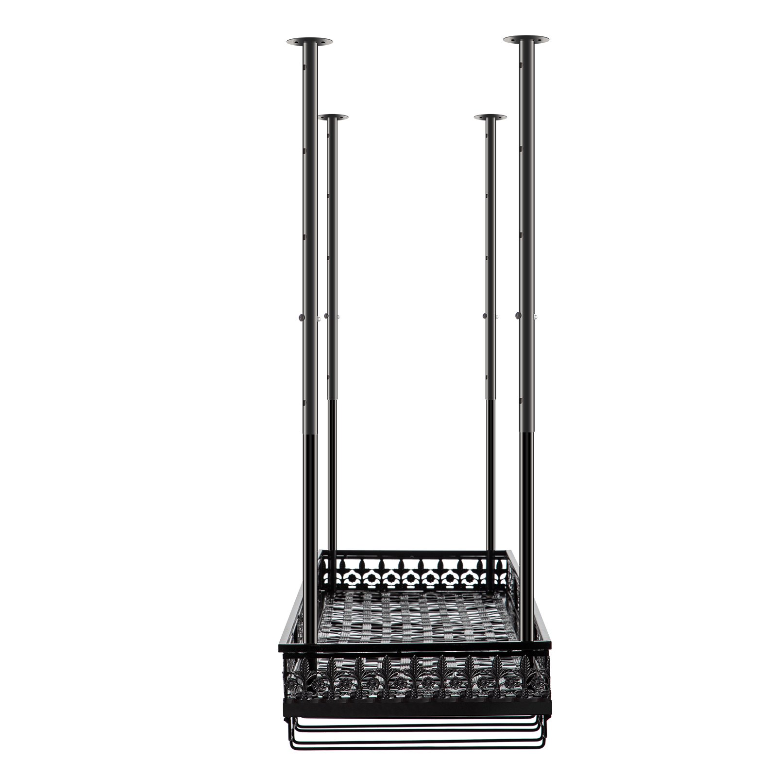 VEVOR Ceiling-Mounted Bar Wine Rack Wine Glass Hanging Rack 35.8x13in Black