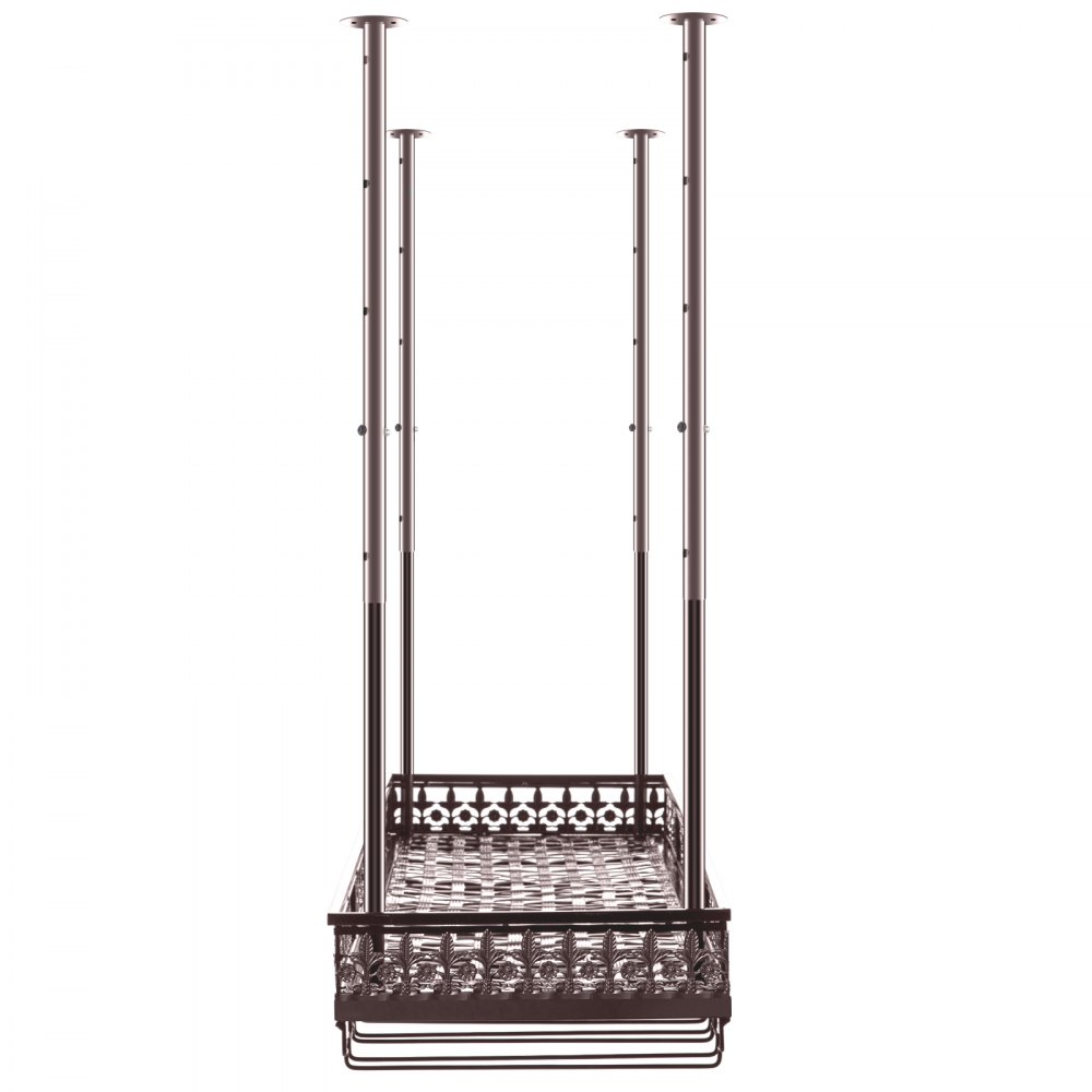VEVOR - Estante para copas de vino de techo, 120 x 33 cm, altura ajustable de 48 a 90 cm, color cobre, ideal para bar, cafetería y cocina.