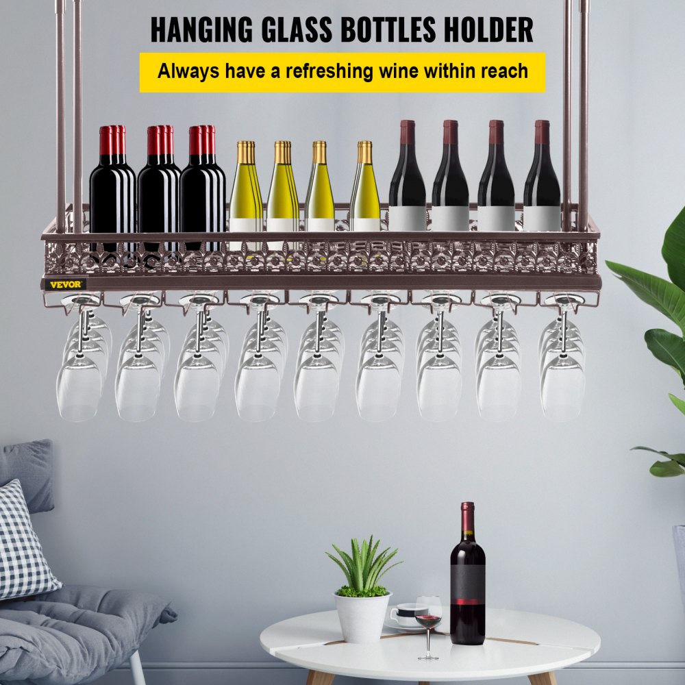Wine Glass Cup Holder Hanging Bar Hanger Wine Rack Shelf Champagne Storage  USA