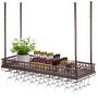 VEVOR Ceiling Wine Glass Rack, 35.8 x 13 inch Hanging Wine Glass Rack, 18.9-35.8 inch Height Adjustable Hanging Wine Rack Cabinet, Coppery Wall-Mounted Wine Glass Rack Perfect for Bar Cafe Kitchen