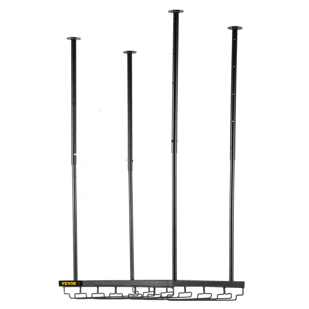 VEVOR - Estante para copas de vino de techo, 60 x 35 cm, altura ajustable de 48 a 90 cm, color negro, ideal para bar, cafetería y cocina.