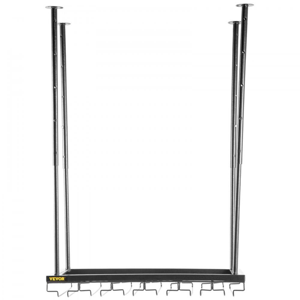 VEVOR - Estante para copas de vino de techo, 60 x 35 cm, altura ajustable de 48 a 90 cm, color negro, ideal para bar, cafetería y cocina.
