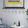 VEVOR Ceiling Wine Glass Rack, 23.6 x 13.8 inch Hanging Wine Glass Rack, 18.9-35.8 inch Height Adjustable Hanging Wine Rack Cabinet, Black Wall-Mounted Wine Glass Rack Perfect for Bar Cafe Kitchen