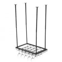 VEVOR Ceiling Wine Glass Rack, 23.6 x 13.8 inch Hanging Wine Glass Rack, 18.9-35.8 inch Height Adjustable Hanging Wine Rack Cabinet, Black Wall-Mounted Wine Glass Rack Perfect for Bar Cafe Kitchen