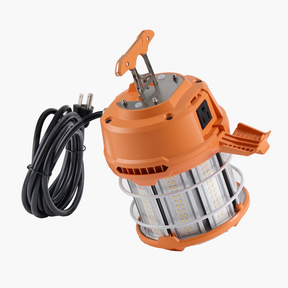 VEVOR LED Temporary Work Light, 60W, 8200 lm, 5000K Durable & Water-Resistant, Linkable up to 12 Units, Ceiling or Stand Job Site Illumination for Construction Sites, Workshops, Indoor & Outdoor Use