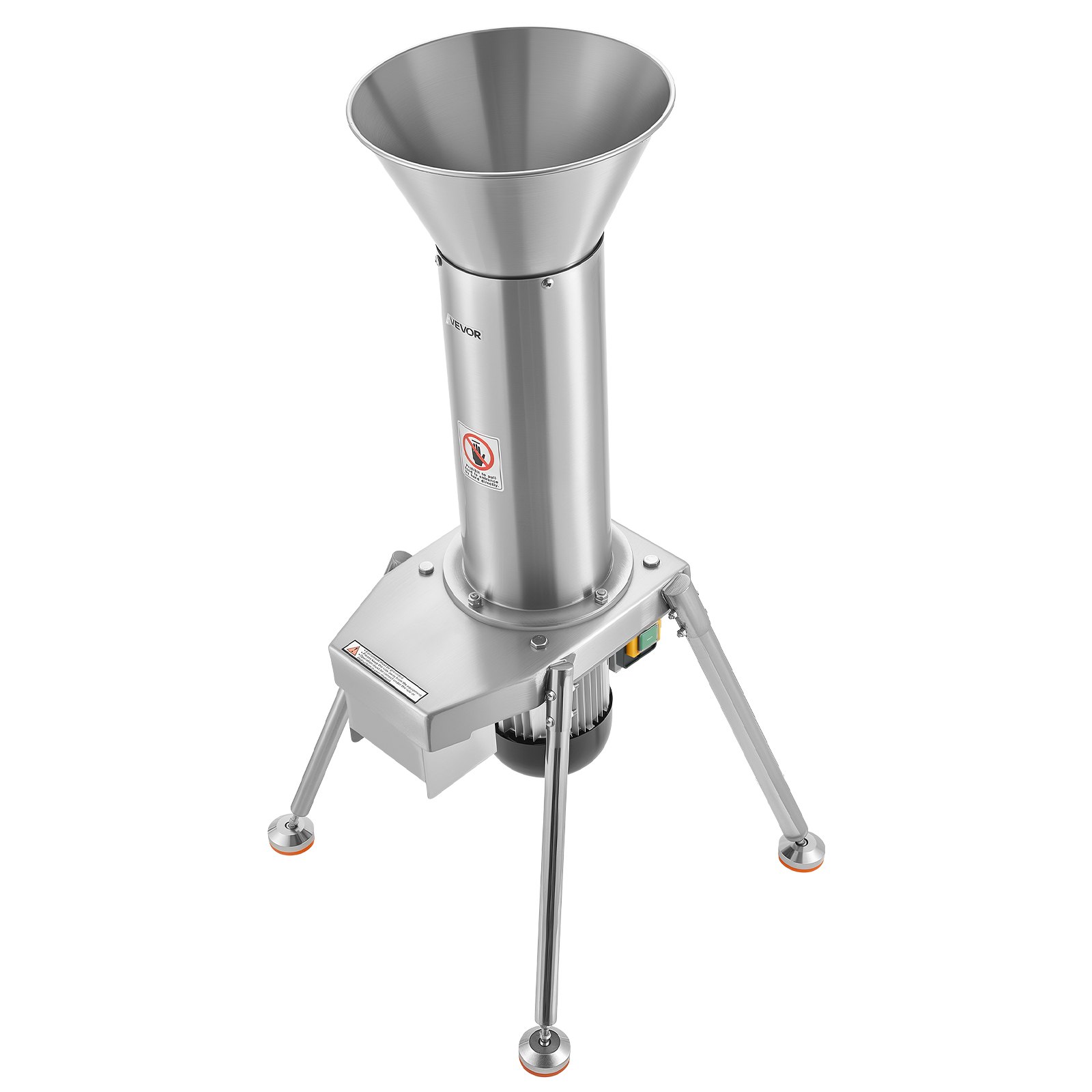 VEVOR 1100W Electric Fruit Apple Crusher, SUS304 Freestanding Crushing Machine, Grinds Whole Apples Up to 80mm Dia, 164 KG/H Capacity, Cider Press for Apples, Pears, Pineapple, Guava, Carrot, Potato