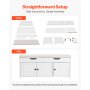 VEVOR Shoe Bench, 1050 x 350 x 503 mm Entryway Bench with Lift Top Storage and Seat Cushion, 250lbs Shoe Storage Rack with 3 Cabinets and Height Adjustable Shelf, for Bedroom, Hallway, White + Black