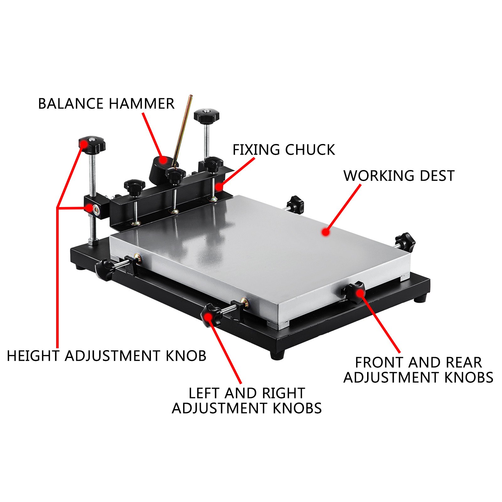 Solder Paste Printer Pcb Smt Stencil Printer 440x320mm Manual Press Printer