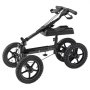 black, four-wheel VEVOR knee scooter with adjustable handlebars and padded knee rest.