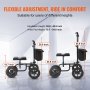 VEVOR Folding Knee Scooter, Carbon Steel Steerable Knee Walker with Height-Adjustable Handlebar & Knee Pad, 12" All-Terrain Wheel, Dual Brakes, Leg Recovery Scooter for Injured Ankle Foot Knee, 350LBS