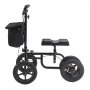 VEVOR Folding Knee Scooter, Carbon Steel Steerable Knee Walker with Height-Adjustable Handlebar & Knee Pad, 12" (30.5 cm) All-Terrain Wheel, Dual Brakes, Leg Recovery Scooter for Injured Ankle Foot Knee, 350LBS/158.8 kg