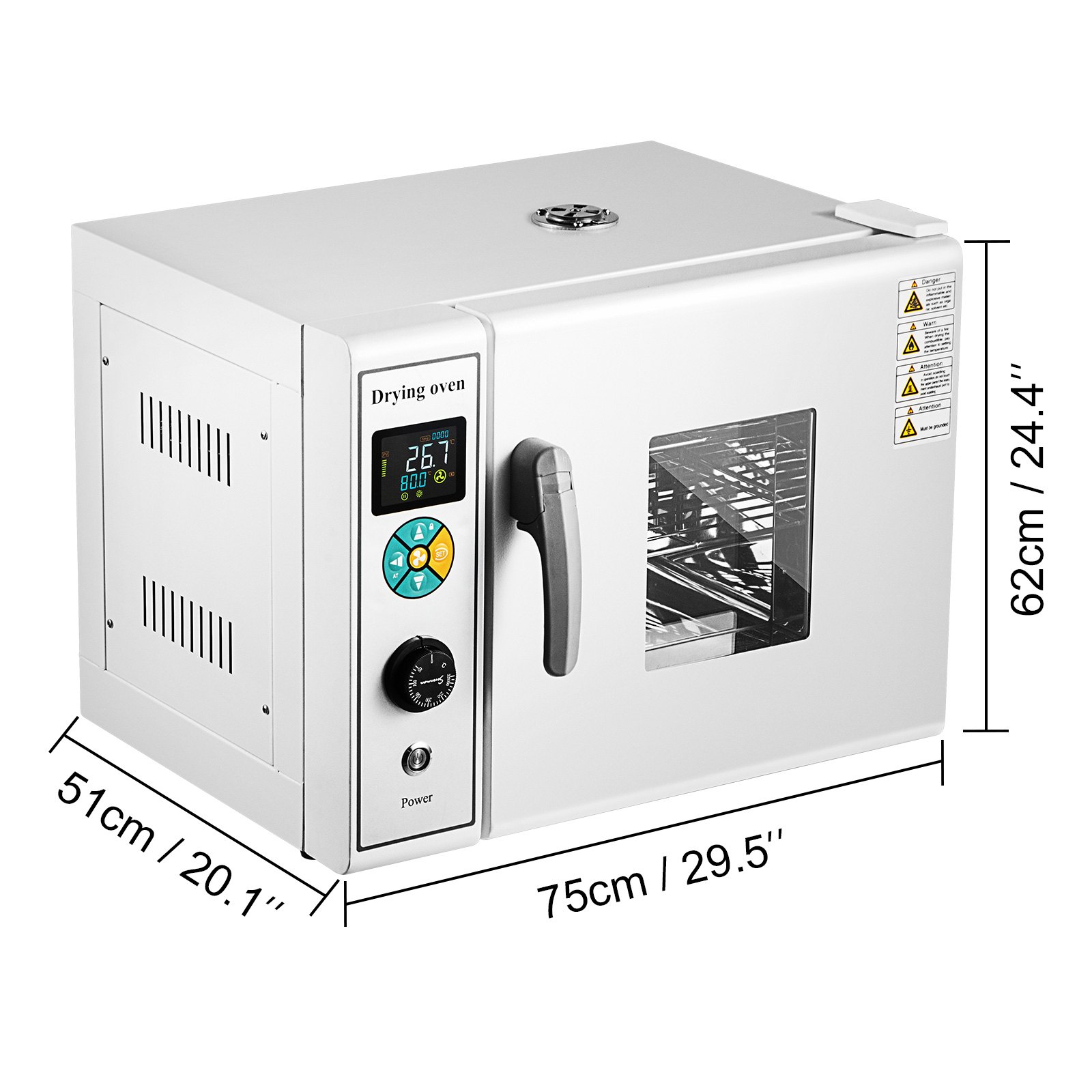 2.5 cu ft Drying Oven Forced Air Convection 1900W Digital Stainless Steel Liner
