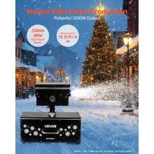 VEVOR Oscillating Snow Machine 1200W Wireless Remote Fake Snow Maker for Party