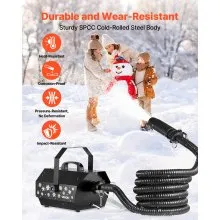 VEVOR Snow Machine, 1300W Super Silent Snow Maker, Portable Wireless Remote Control Snowmaking Machine, Outdoor & Indoor Snowflake Maker for Xmas Party Wedding Stages Mall Snowflake Effects Decor