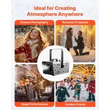 VEVOR Handheld Hanging Snow Machine 1500W Remote Control Snow Maker Wireless