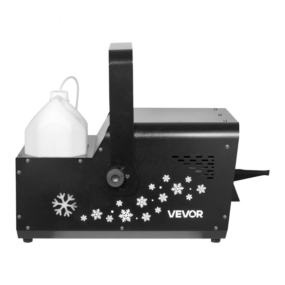 VEVOR 1500W Snow Machine with RGB DMX512 Signal Control, 9 LED Lights, Wireless Remote, High Output Snowflake Machine with 5L Tank, Portable DJ Stage Snow Maker for Christmas Parties Stage Effects