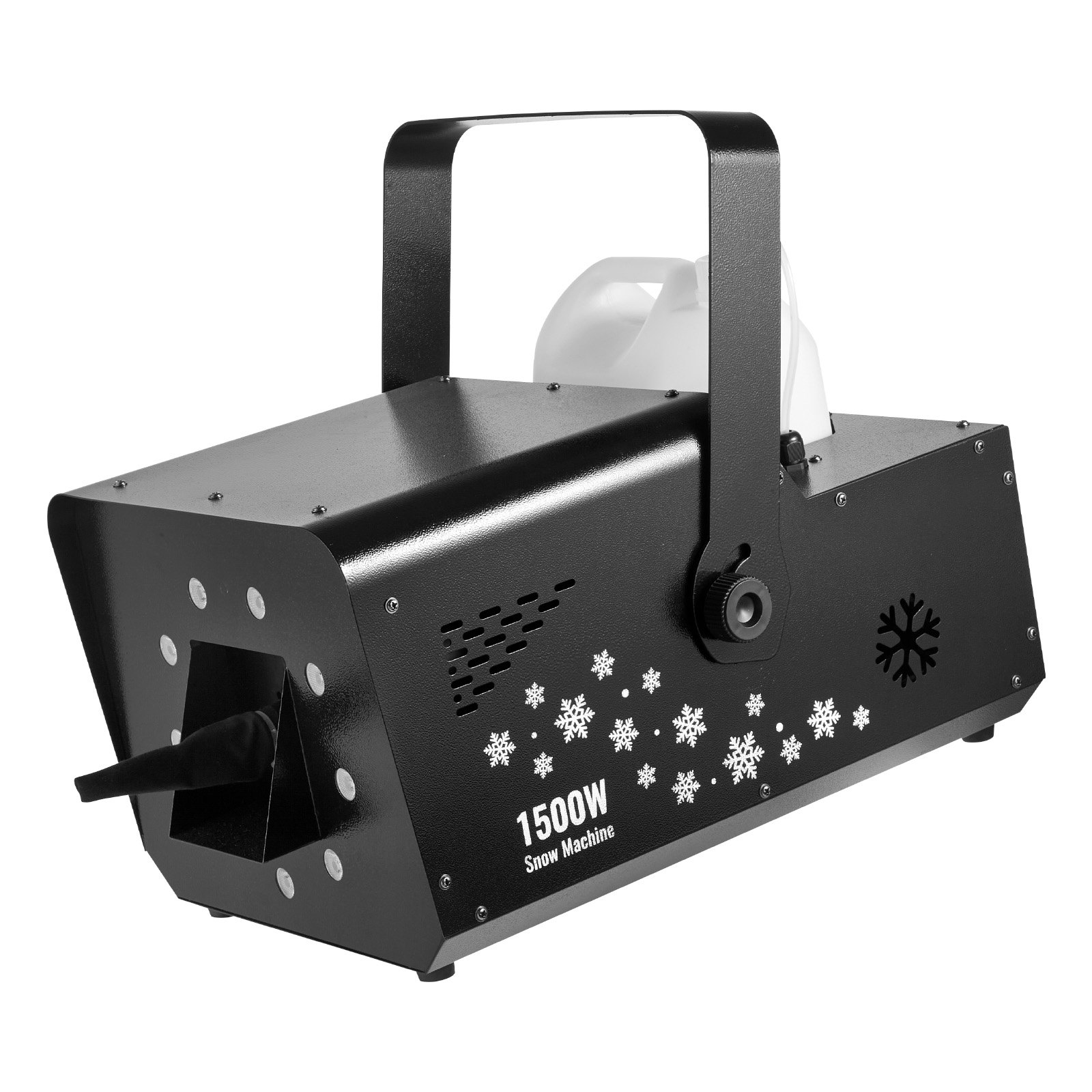 VEVOR 1500W Snow Machine with RGB DMX512 Signal Control, 9 LED Lights, Wireless Remote, High Output Snowflake Machine with 5L Tank, Portable DJ Stage Snow Maker for Christmas Parties Stage Effects