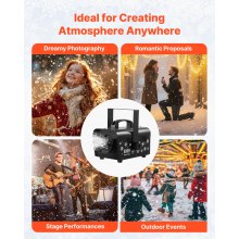 VEVOR Snow Machine, Powerful 1500W, Handheld/Hanging Snow Maker, Wireless Remote Control, Snowflake Maker with 5L Fluid Tank, Snowflake Making Machine for Outdoor & Indoor Christmas Party Decor