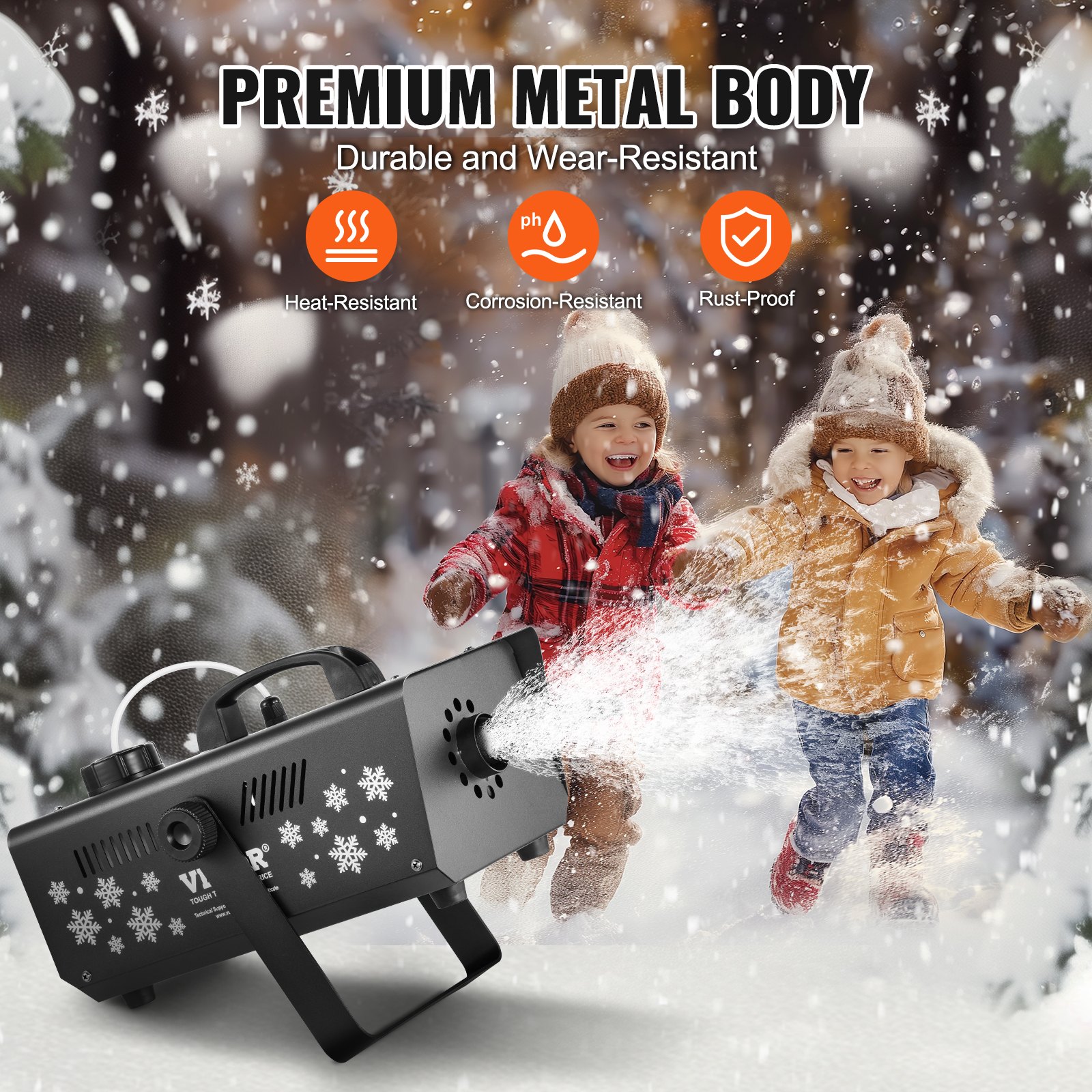 VEVOR Snow Machine, 650W Wireless Remote Control Snow Maker Machine with 1L Tank High Output Portable Premium Artificial Snowflake Machines for Christmas Holidays Parties Wedding Stage Effect