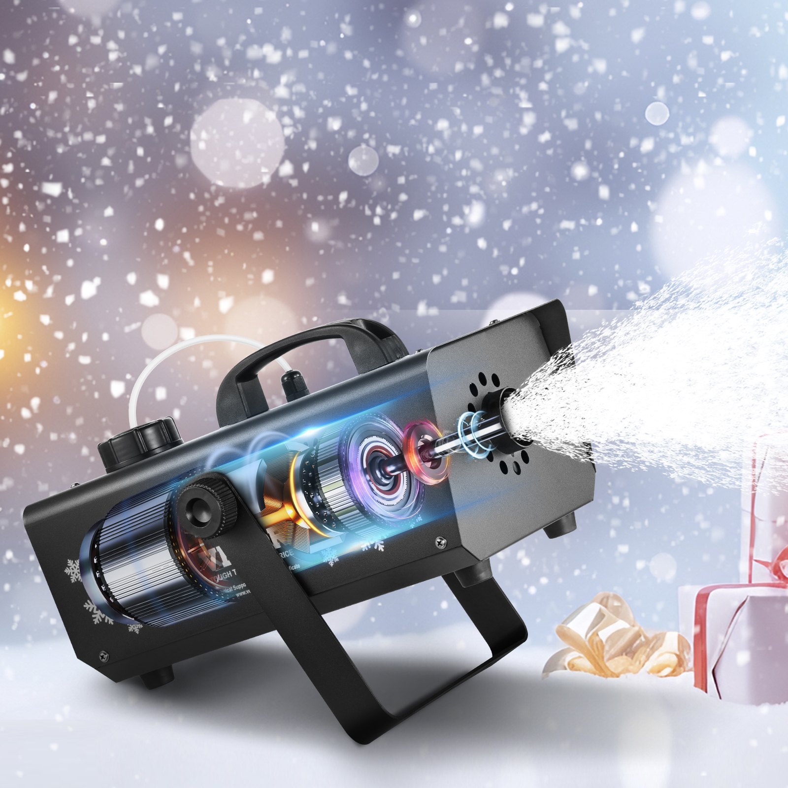 VEVOR Snow Machine, 650W Wireless Remote Control Snow Maker Machine with 1L Tank High Output Portable Premium Artificial Snowflake Machines for Christmas Holidays Parties Wedding Stage Effect