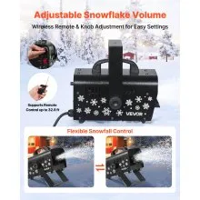 VEVOR Snow Machine 800W  Portable Remote Control Handheld Hanging Snow Maker