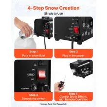 VEVOR Snow Machine 800W  Portable Remote Control Handheld Hanging Snow Maker