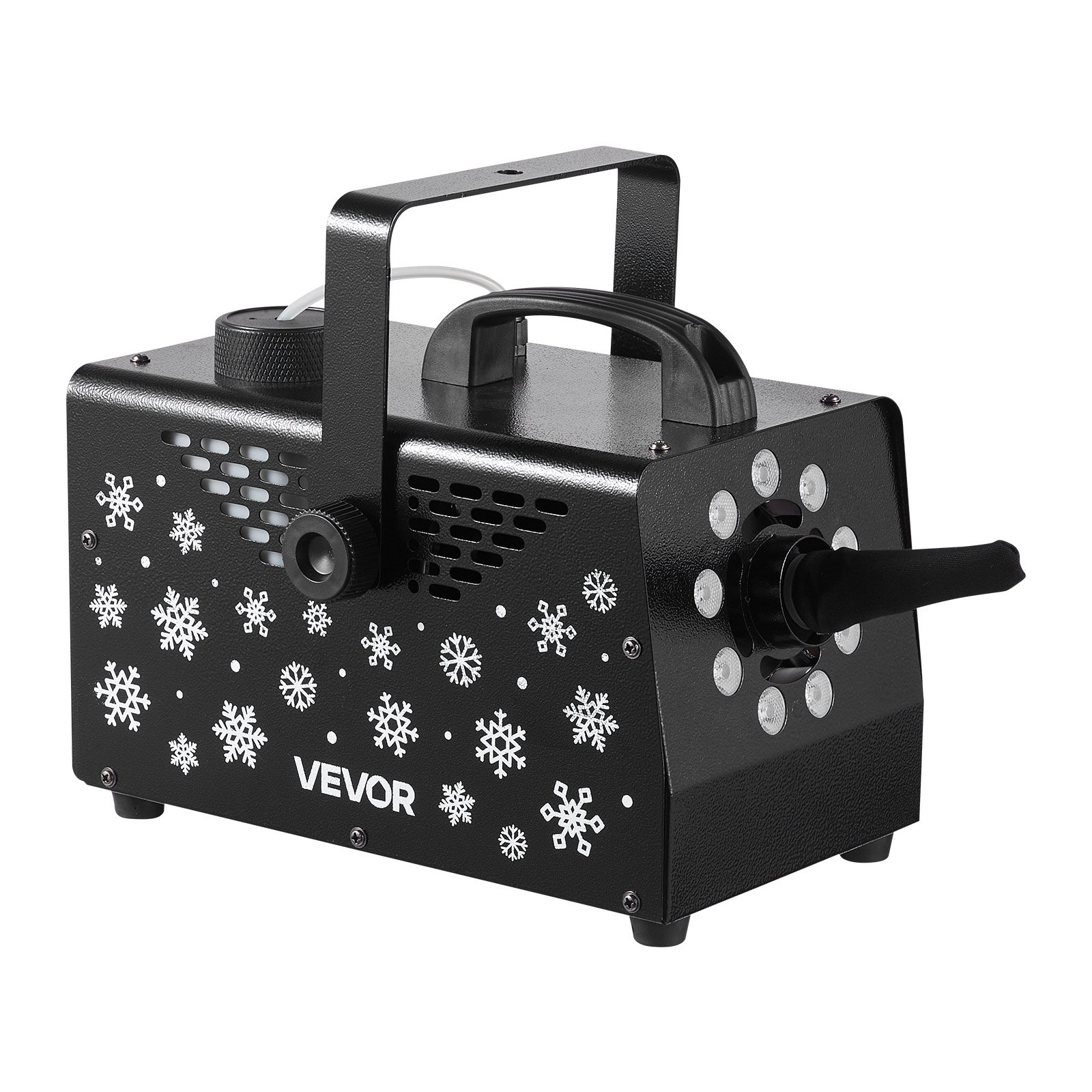 VEVOR 900W Snow Machine with 9 LED RGB Lights, 12 LED Lighting Colors, and Wireless Remote, Handheld/Hanging Outdoor Snowflake Machine Fake Snow Machines with 1L Tank for Christmas Party