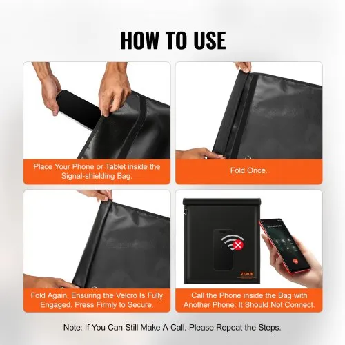 VEVOR Faraday Bag for Phone Fireproof Signal Blocking Pouch VEVOR Faraday Bag for Phone Fireproof Signal Blocking Pouch