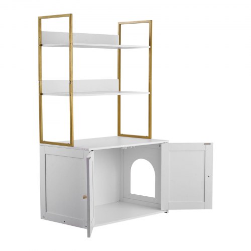 VEVOR Cat Litter Box Furniture Enclosure  27.6 Inch, 2 Tier