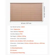 VEVOR RV Blinds, 62 in x 32 in, RV Pleated Shades, Polyester Fabric, Easy to Clean and Install, Privacy Protection and Sunlight Blocking, for Camper, Travel Trailer, Motorhome Window, Cappuccino