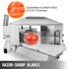 VEVOR Commercial Tomato Slicer 3/16 inch Heavy Duty Tomato Slicerr Tomato Cutter with Built-in Cutting Board for Restaurant or Home Use